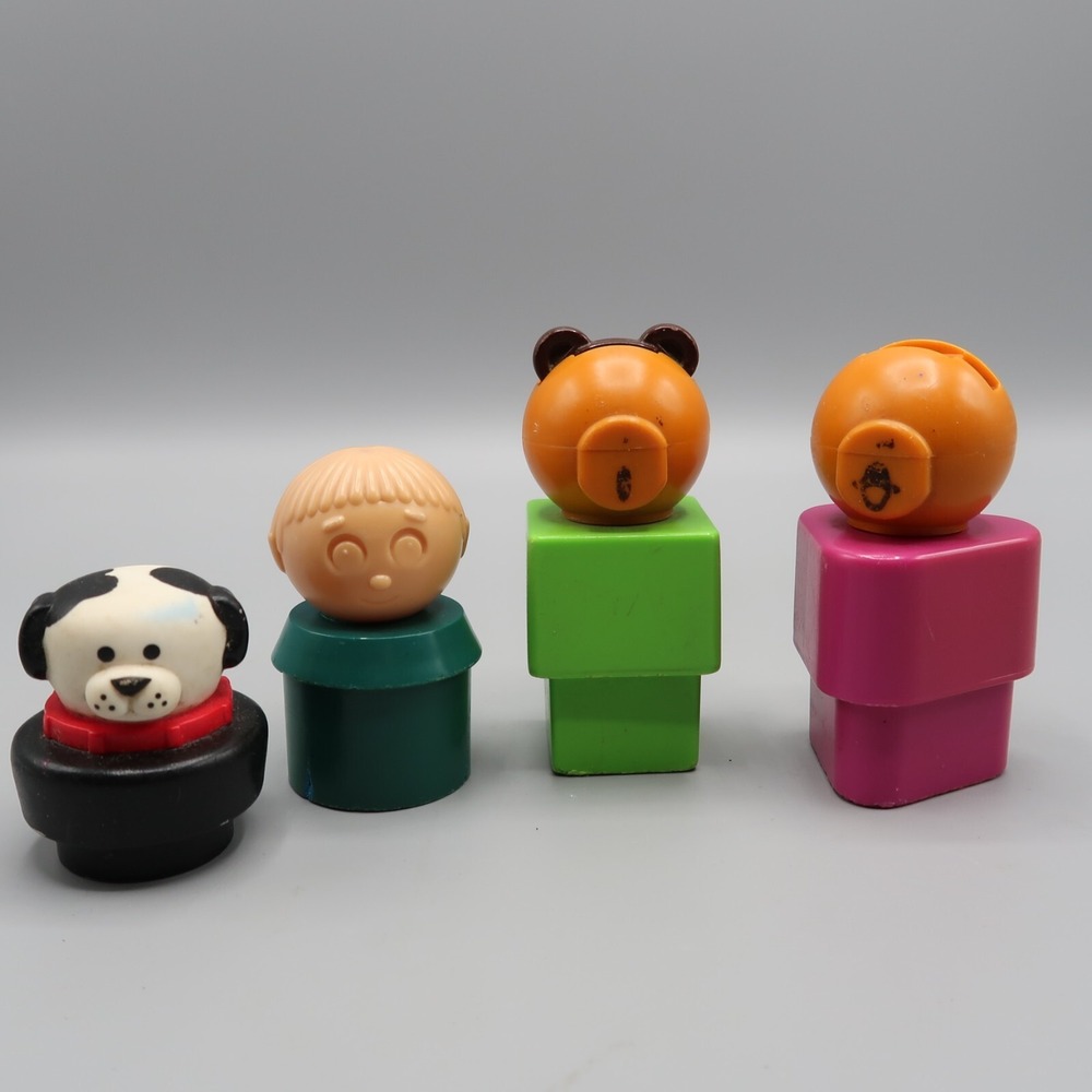 Tupperware Tupper 1984 Bear Shaper (2) Dog Chunky little people Vintage lot Toy